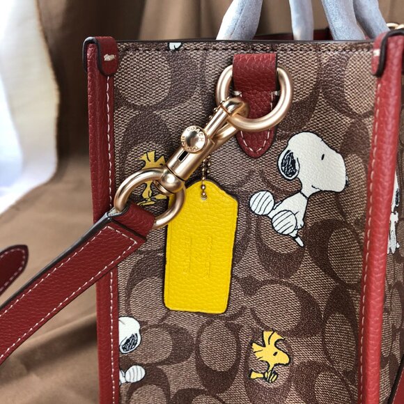 COACH PEANUTS DEMPSEY Carryall Signature Canvas Snoopy Woodstock - Picture 6 of 9